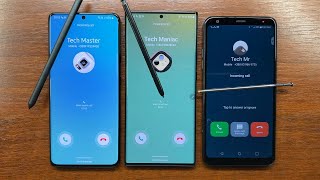 Samsung Galaxy S21 Ultra vs Galaxy Note 20 Ultra vs LG Stylo 5 Triple Incoming Call with Styluses [upl. by Victorie]