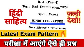 BA 1st Year Hindi Literature Second Question Paper 2024Hindi Sahitya Question Paper हिंदी साहित्य [upl. by Enttirb]