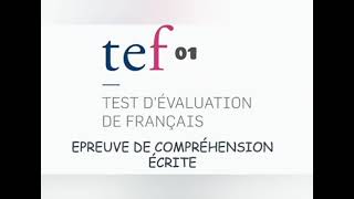 E TEF  TEF Canada  Compréhension écrite  1  test devaluation de français [upl. by Fernando]