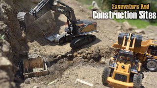 EXCAVATOR RC CONSTRUCTION Instalación de nueva tubería RC SCALE MODELS  Heavy Machinery Movie [upl. by Georgia]