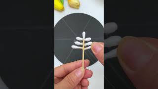 Cotton snowflakes Winter is coming soon Use cotton swabs to make snowflakes Cotton swab handi [upl. by Ame]