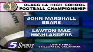 John Marshall High School vs Lawton MacArthur High School  1995 5A Football State Championship [upl. by Henryson]