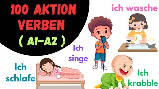 Deutsch Lernen100 deutscheVerben A1B1Deutschkurs Aktionsverben für Anfängergermanforbeginners [upl. by Avilo39]