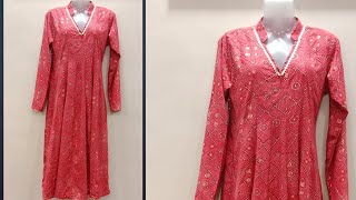 18 Kali wala anarkali dress cutting and stitching  top to bottom panel kurti cutting and stitching [upl. by Dasha]