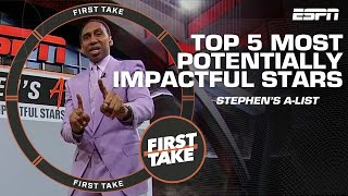 Stephens AList Top 5️⃣ most POTENTIALLY impactful stars down the stretch  First Take [upl. by Goldfarb]