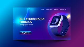 Professional Website Banner Design  Adobe Photoshop Tutorial [upl. by Ahtiekal]