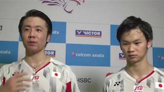 Hiroyuki EndoYuta Watanabe  Interview After Semifinal Match  Malaysia Open 2018 [upl. by Wera]