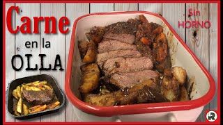 Como cocinar CARNE en la olla  🥩COLITA de CUADRIL con PAPAS 🥔Y CEBOLLA 🧅 Cocinar en essen [upl. by Rosemonde]