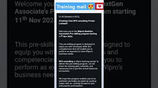 Wipro Sending Training Mail wipro wilp turbo elite training [upl. by Adahs]