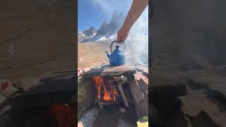 Egg omelette dish with sausage in Dogada 🌮 Sucuklu yumurta cooking nature  food camping yemek [upl. by Llerrod938]