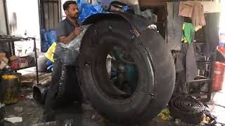 The Most Amazing Process Retracted Old Tractar Tyre  with mechnical skills [upl. by Ammeg]