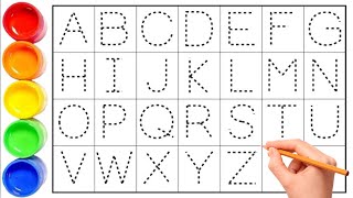 Toddlers learning A to Z Kids rhymes collection for writing along dotted lines for toddler [upl. by Longwood]