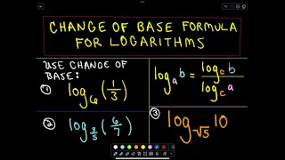 ❖ Change of Base Formula for Logarithms ❖ [upl. by Urban]