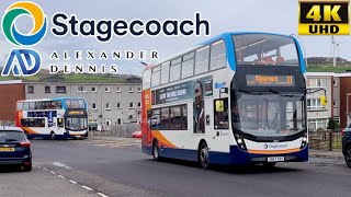 Stagecoach West Scotland 11 Kilmarnock to Ardrossan Crosshouse Irvine amp Kilwinning ADL E400MMC [upl. by Eimarej]