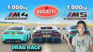 BUGATTI 🆚 BMW M4 amp M5 DRAG RACE 🤯 [upl. by Royce]