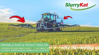 SlurryKat Video Dribble Bar Slurry Spreading Umbilical System with Front Reeler [upl. by Relyhs]