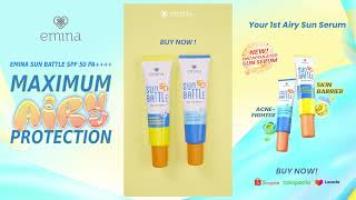 1st Airy Sun Serum  Emina Sun Battle SPF 50 PA [upl. by Gula]