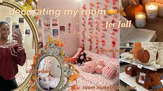 FALL ROOM MAKEOVER 2024🥧🍂cozy fall decor shop with me haul room tour [upl. by Keynes]