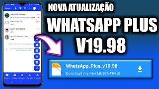 💠 SAIU NOVA ATUALIZAÇÃO WHATSAPP PLUS V1998 FEVEREIRO 2024 🥳🥳 [upl. by Nagey44]