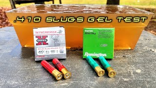 Winchester amp Remington 410 Slug Ballistic Gel Test amp Review [upl. by Araccot874]