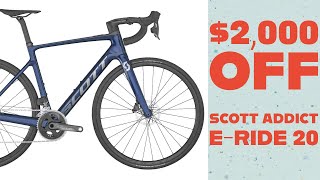 Scott Addict ERide 20 Review  2000 OFF Sram Force AXS amp HMX Carbon  Electric Road Bike Deal [upl. by Coop468]