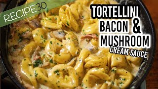 Tortellini Alla Panna with Bacon Mushroom in a cream sauce [upl. by Roselba]