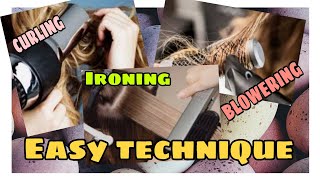 Best TECHNIQUE in hair IRONING CURLING amp BLOWERING [upl. by Ecilef]