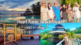 PEARL FARM BEACH RESORT  HILLTOP ROOM TOUR 🏖️ DAY 1  Sister Tyrennes birthday • Maiet Sangco [upl. by Jennine370]