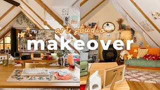 Art Studio Makeover ✿ Cozy amp New Small Business Work SpaceSetup  Studio Vlog 34 [upl. by Nhguavaj]