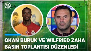 Galatasaray Teknik Direktörü Okan Buruk ve Wilfried Zaha basın toplantısı düzenledi [upl. by Atthia]