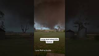 Large dust storm hits central Kansas [upl. by Hcurob]