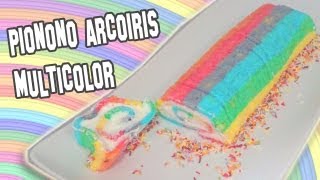 ✔ Recetas de Cocina  Como Hacer Pionono Arcoiris Multicolor  Rainbow roll [upl. by Seabrooke]