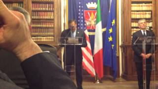 Leon Panetta Speaks Italian During Visit to Italy [upl. by Emelun]