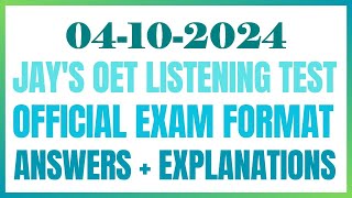 OET LISTENING TEST 04102024 oet oetexam oetnursing oetlisteningtest [upl. by Oremar]