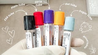 Types of blood collection tubes 🌸🔬 Colour coded  Blood bottles guide  Uses for different tests [upl. by Llenrrad929]