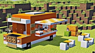 minecraft food van shop near on house profit one day gameplay [upl. by Ronnoc]