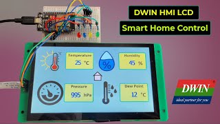 Smart Home Controller using DWIN HMI LCD Display amp ESP32 Display BME280 Reading amp Control Relays [upl. by Farris804]