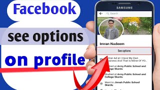 facebook profile shows see optionswhy does facebook say see optionssee option on facebok profile [upl. by Wiatt]