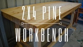 Laminated Pine Workbench From 2x4s  Woodworking [upl. by Melliw]