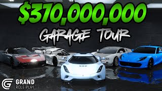 Tour of My 370000000 Garage in GTA 5 RP  MultiMillion Dollar Cars in Grand RP [upl. by Adnwahsal]