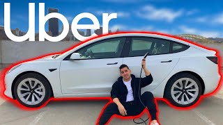 Renting A TESLA To Drive Uber For A WEEK How Much I Made [upl. by Arek]