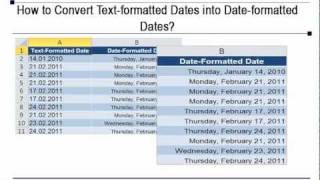 Microsoft Excel Converting Date Data in Text Format to Date Format [upl. by Rosenquist]