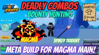 PVP USING MAGMA AND SPIKEY TRIDENT WITH A DEADLY COMBO BLOX FRUITS🔱🌋 [upl. by Gabrielle578]