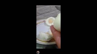 How I boil crack peel and cut my brown egg for breakfast asmr healthy food breakfasy [upl. by Lledra]