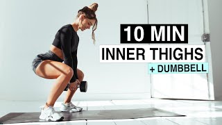 10 MIN TONED INNER THIGH WORKOUT  effectively target the inner part of your legs dumbbell only [upl. by Ahtoelc]