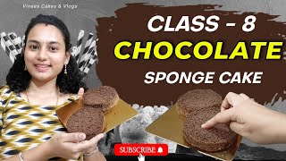 class8🎉 chocolate sponge cake making  bento cake base  super fluffy chocolate cake [upl. by Cayser964]