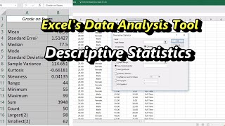 Descriptive Statistics in Excel Using the Data Analysis Tool [upl. by Anayi646]