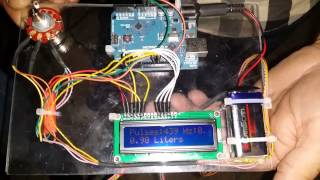 Flow meter project using Arduino and IR diodes rotary encoder and LCD [upl. by Lorilee]