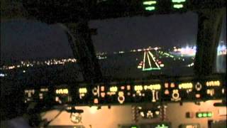 Cockpit MD90 Night Visual into Basel [upl. by Adnolohs]