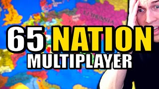 I made a MASSIVE multiplayer battle with 65 Player Controlled Countries EU4 [upl. by Johnette]